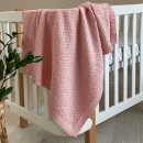 Paturica bebe Confort tricotata din bumbac roz (2)